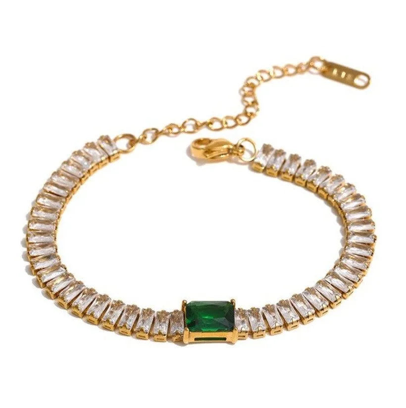 Emerald Tennis Necklace & Bracelet Set