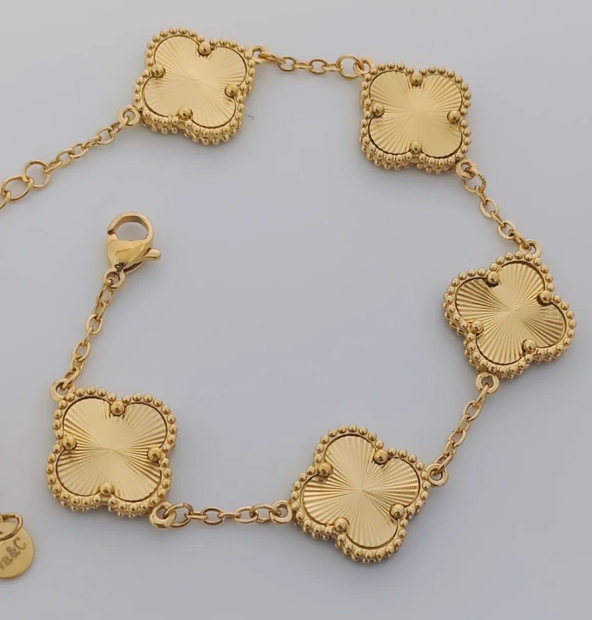 Gold Clover Bracelet (With Brand Logo)