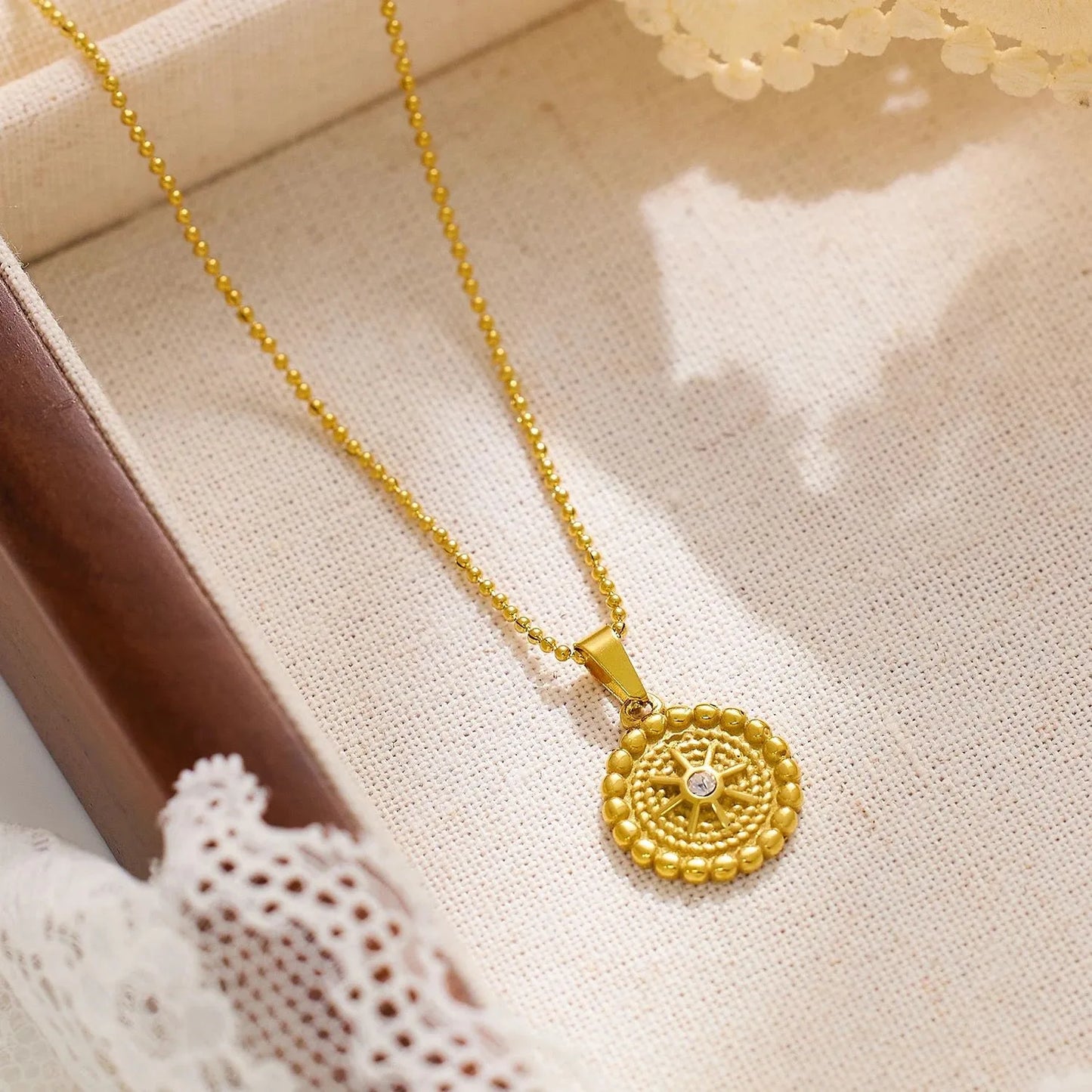 Crescent Zircon Necklace