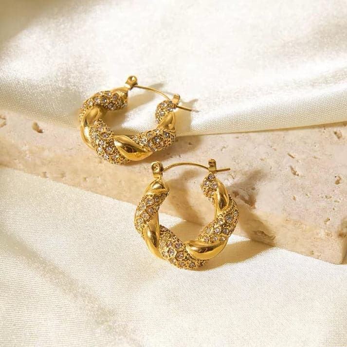 Donna Crystal Twisted Earring