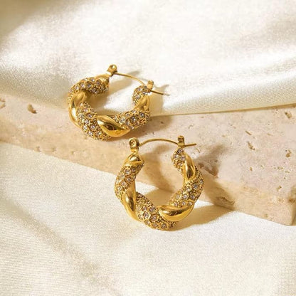 Donna Crystal Twisted Earring