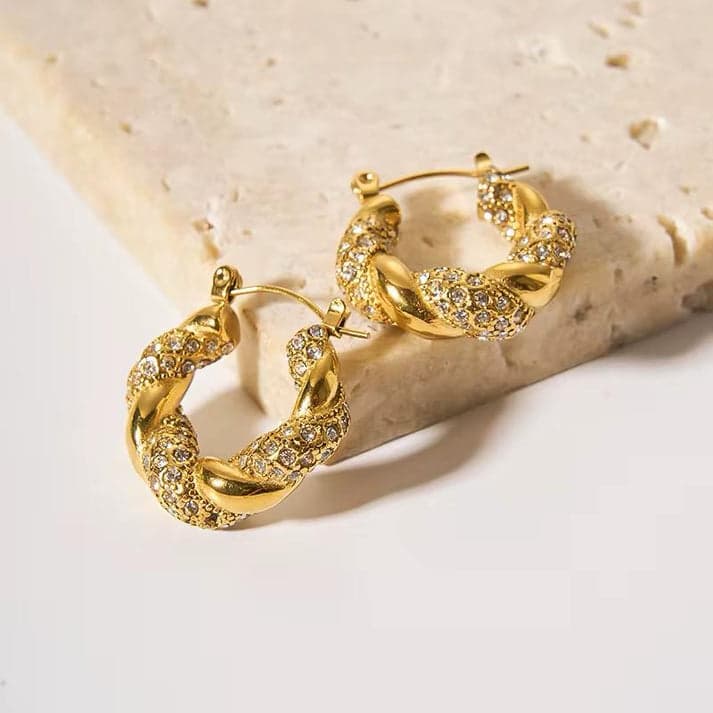 Donna Crystal Twisted Earring