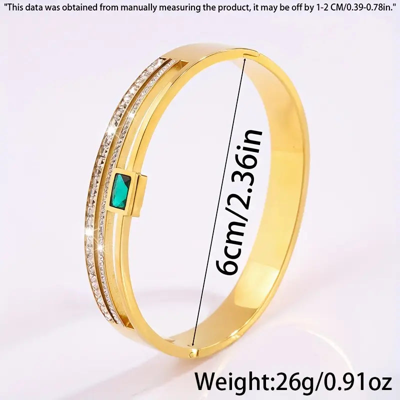 Double Row Emerald Bangle