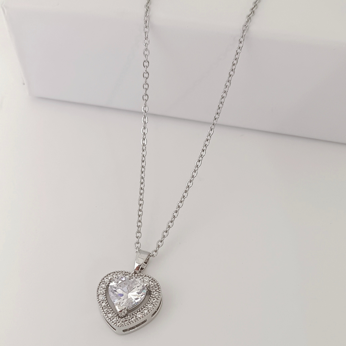 Silver Crystal Heart