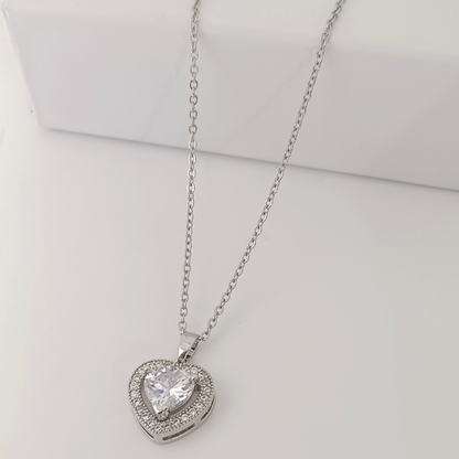 Silver Crystal Heart